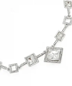 Square Diamond With Diamante Necklace Set3